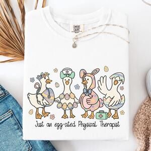 Physical Therapist Easter Shirt S Goose Bunny Group Matching Pt Pta